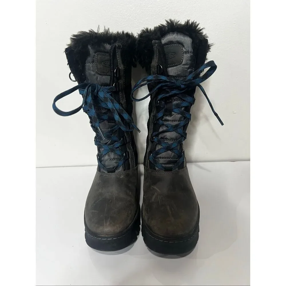 Keen Wapato Tall Waterproof Leather Winter Boots Sz 6 Exc cond